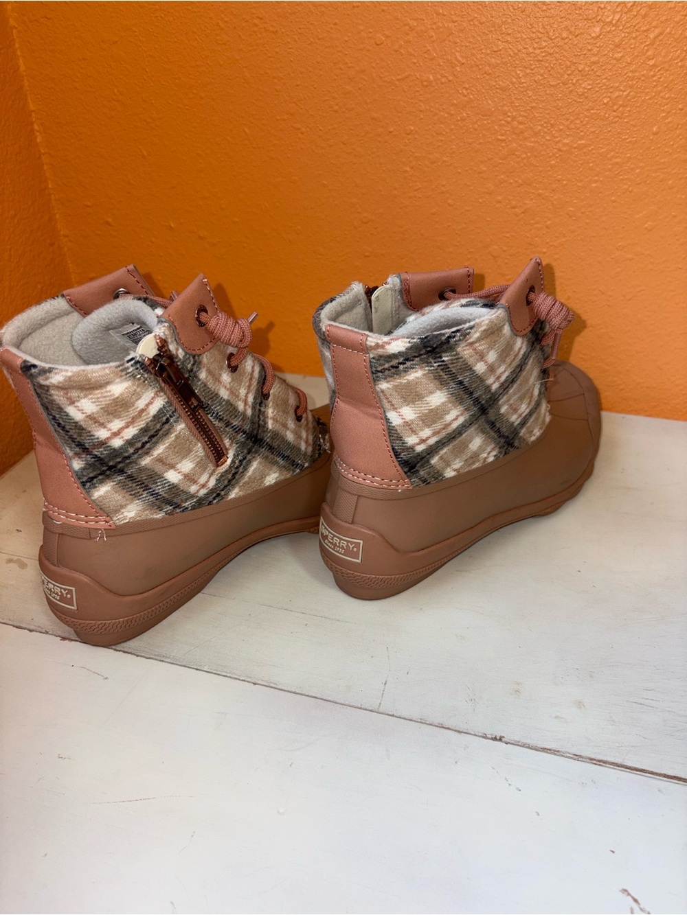 Sperry saltwater plaid duck boots - Cream/Light Tan - Picture 3 of 7